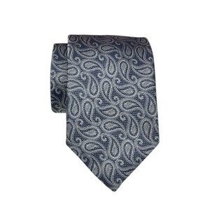 New David Donahue Paisley Silk Tie in Gray
